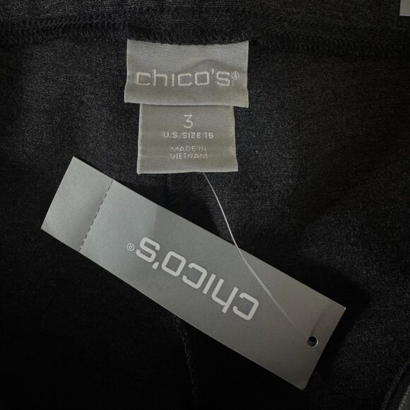 New Chico's Faux-Leather Front Ponte Pull On Leggings Women's XL 16 (Chico's 3) - Picture 4 of 9